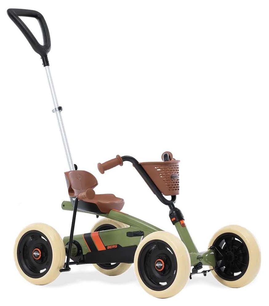 BERG Skelter Buzzy - Retro 2-in-1 - Met Duwstang - Legergroen