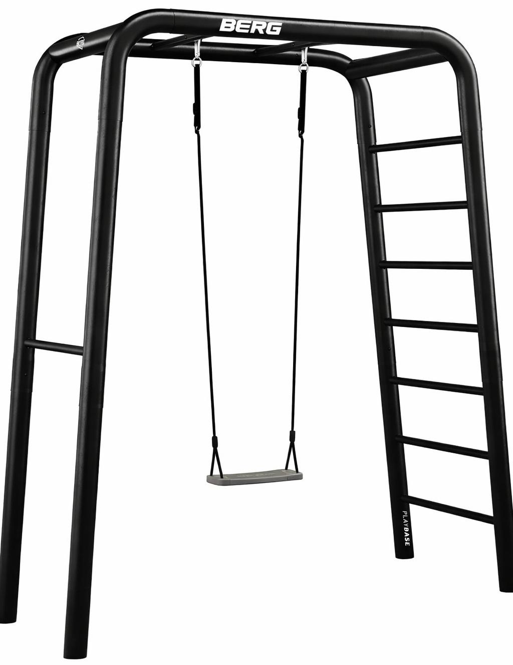 BERG PlayBase Small TL 3-in-1 Speeltoestel - met Rekstok, Ladder, Schommel - Zwart Frame