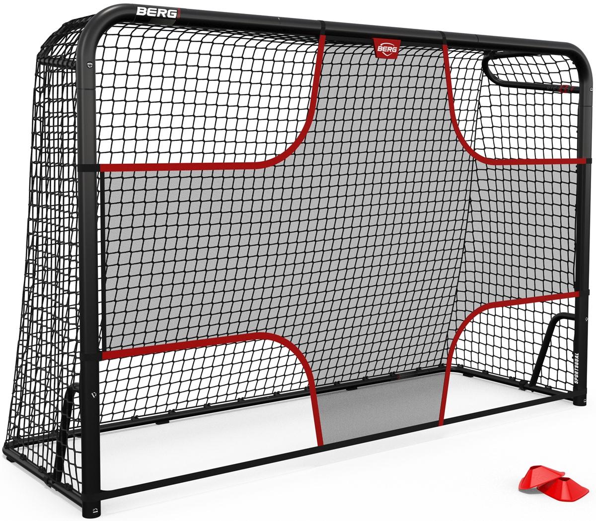 BERG SportsGoal M + Target Net - Voetbaldoel met precisiedoek- 160 x 240 cm - met pionnen en handige scoreteller - Goal