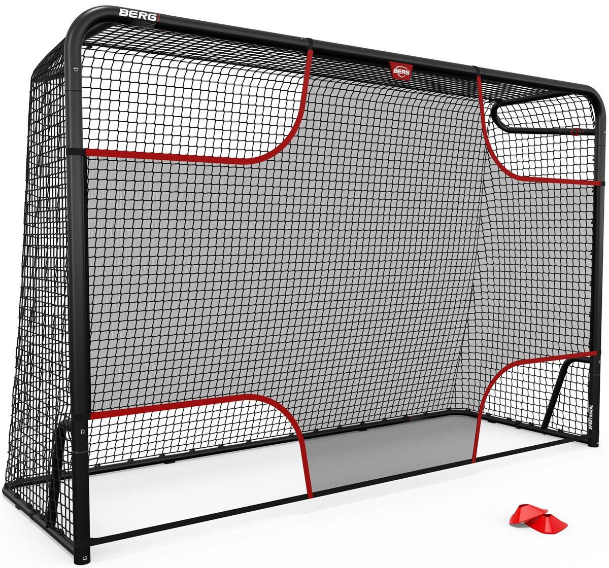 BERG SportsGoal L + Target Net - Voetbaldoel met precisiedoek - 200 x 300 cm - met pionnen en handige scoreteller - Goal