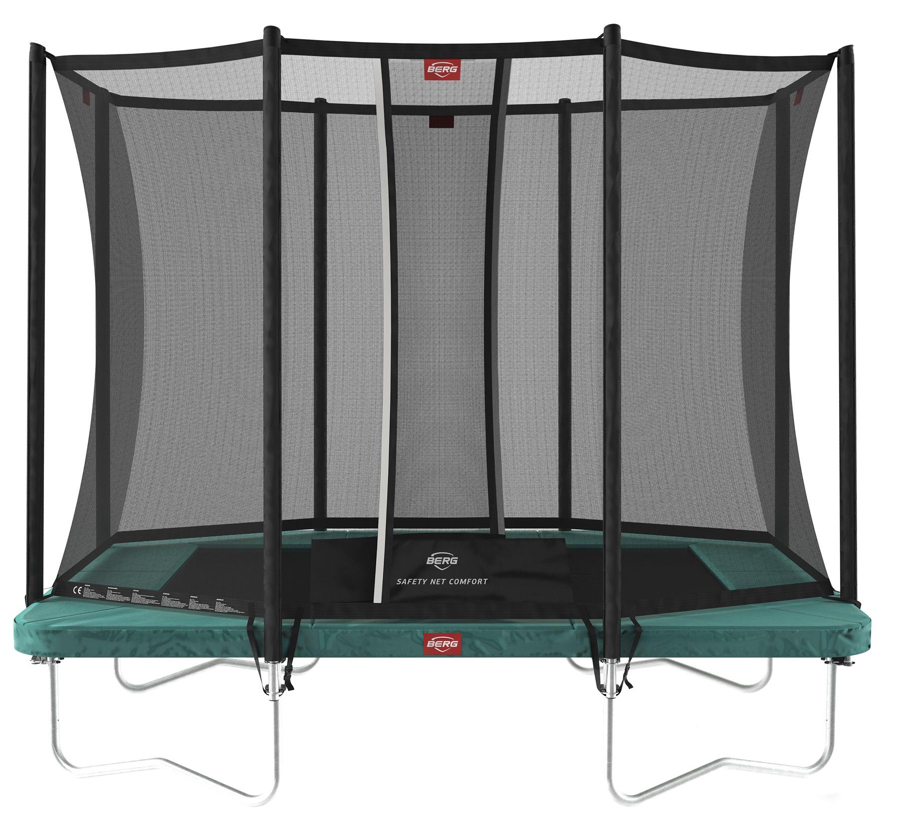 BERG Trampoline Ultim Favorit met Veiligheidsnet - Safetynet Comfort - 280 x 190 cm - Groen - AirFlow Springmat