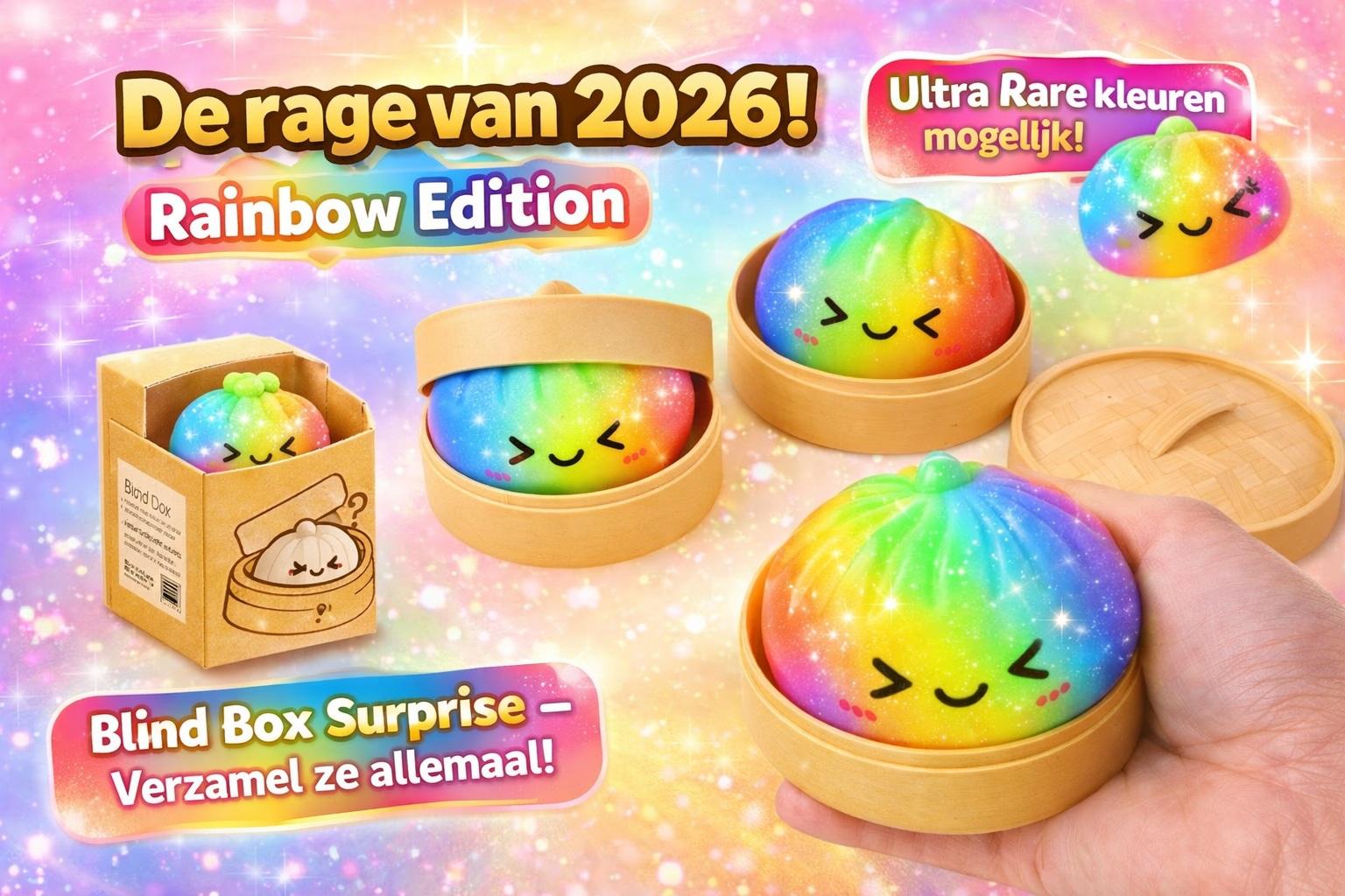 Squishy Dumplings Rainbow Fidget Fun 8,5 cm (mystery blind blox)