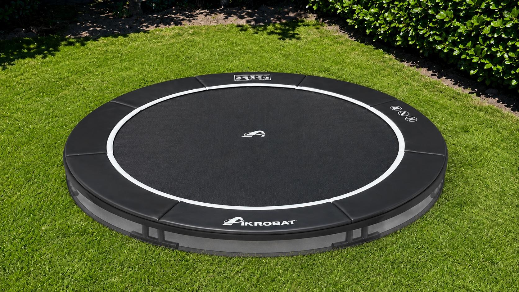 Akrobat Trampoline Orbit - Inground - 244 cm - Zwart / Zwart