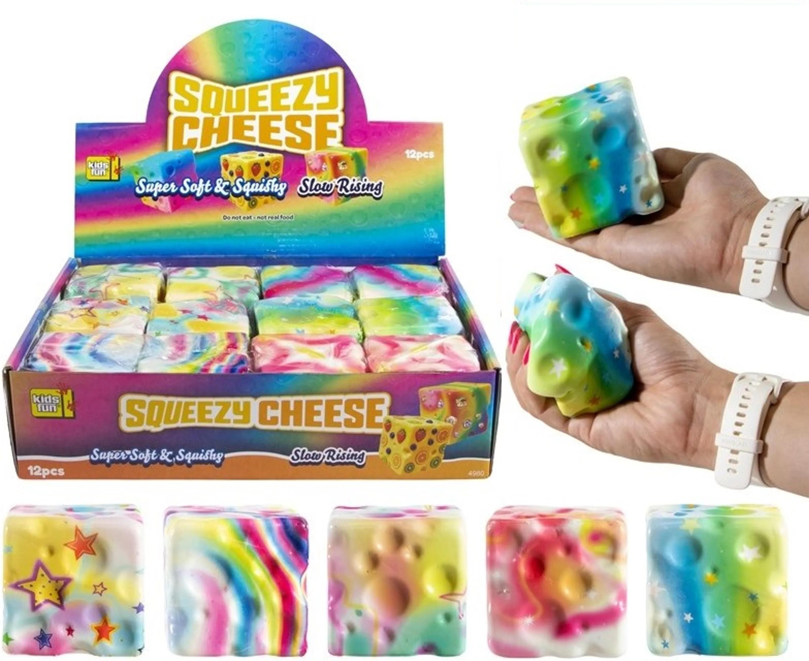Rainbow Squishy Kaas – Slow Rise – 7 cm – Anti-stress Knijpspeeltje