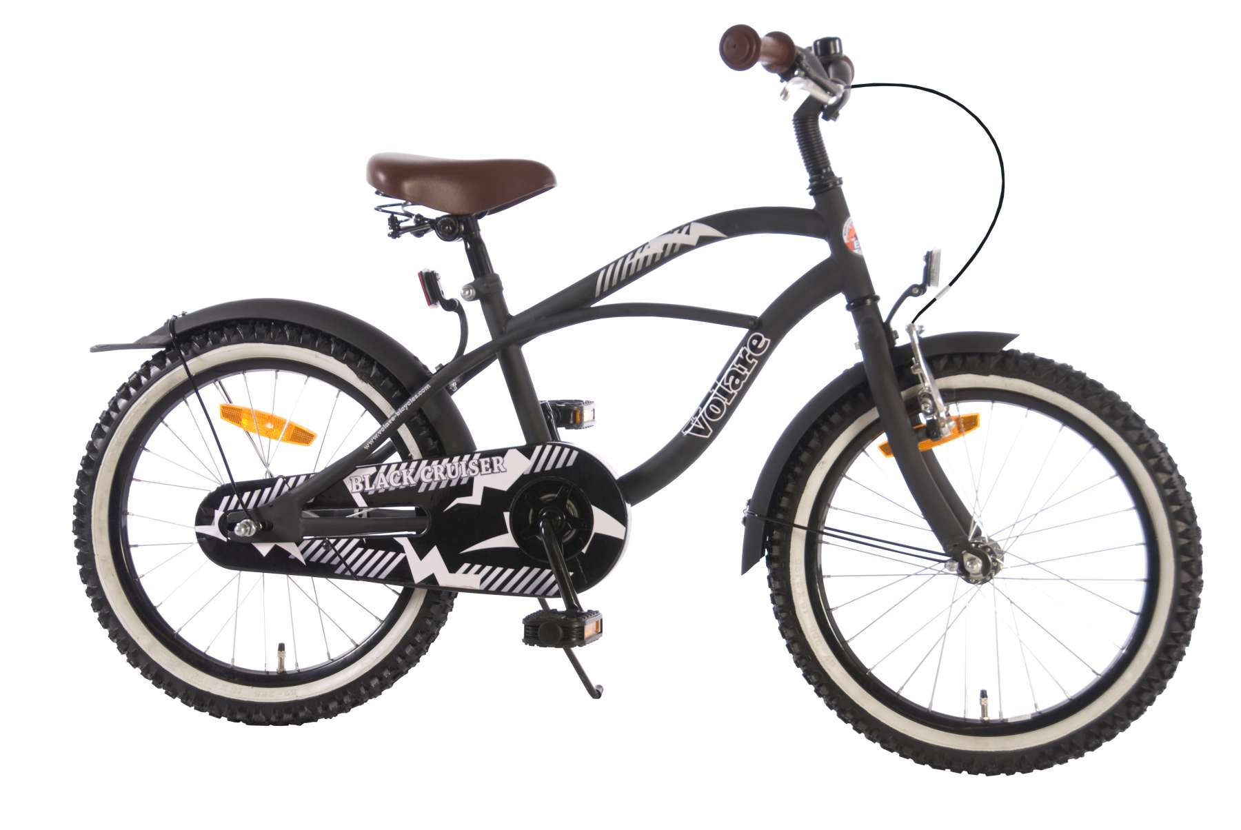 Volare Black Cruiser - 18 Inch - Zwart - 95% Afgemonteerd - Kinderfiets