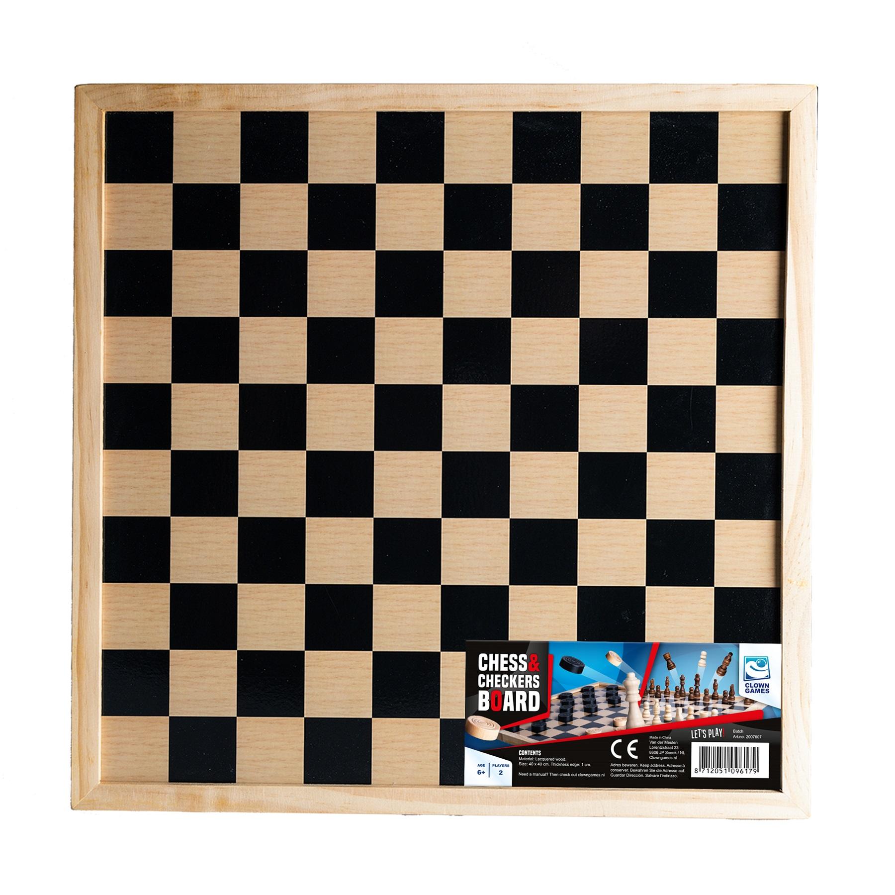 Clown Games - Dam- en Schaakbord - Hout