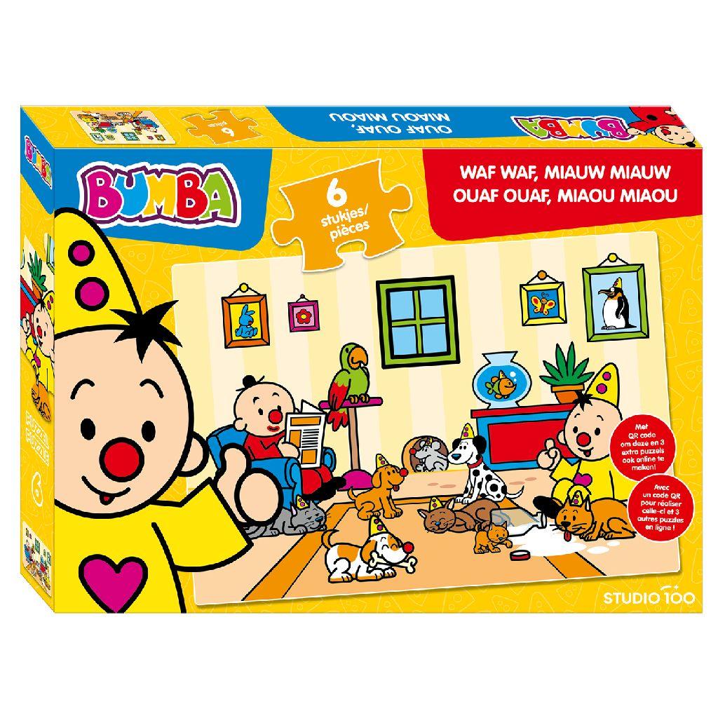STUDIO 100 Bumba Puzzel Waf Waf, Miauw Miauw 6 Stukjes