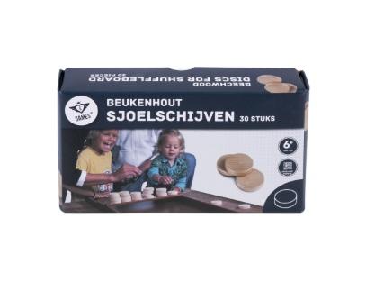 Sjoelstenen - Holgedraaid - 30 stuks - 52 mm - Beukenhout - Deluxe