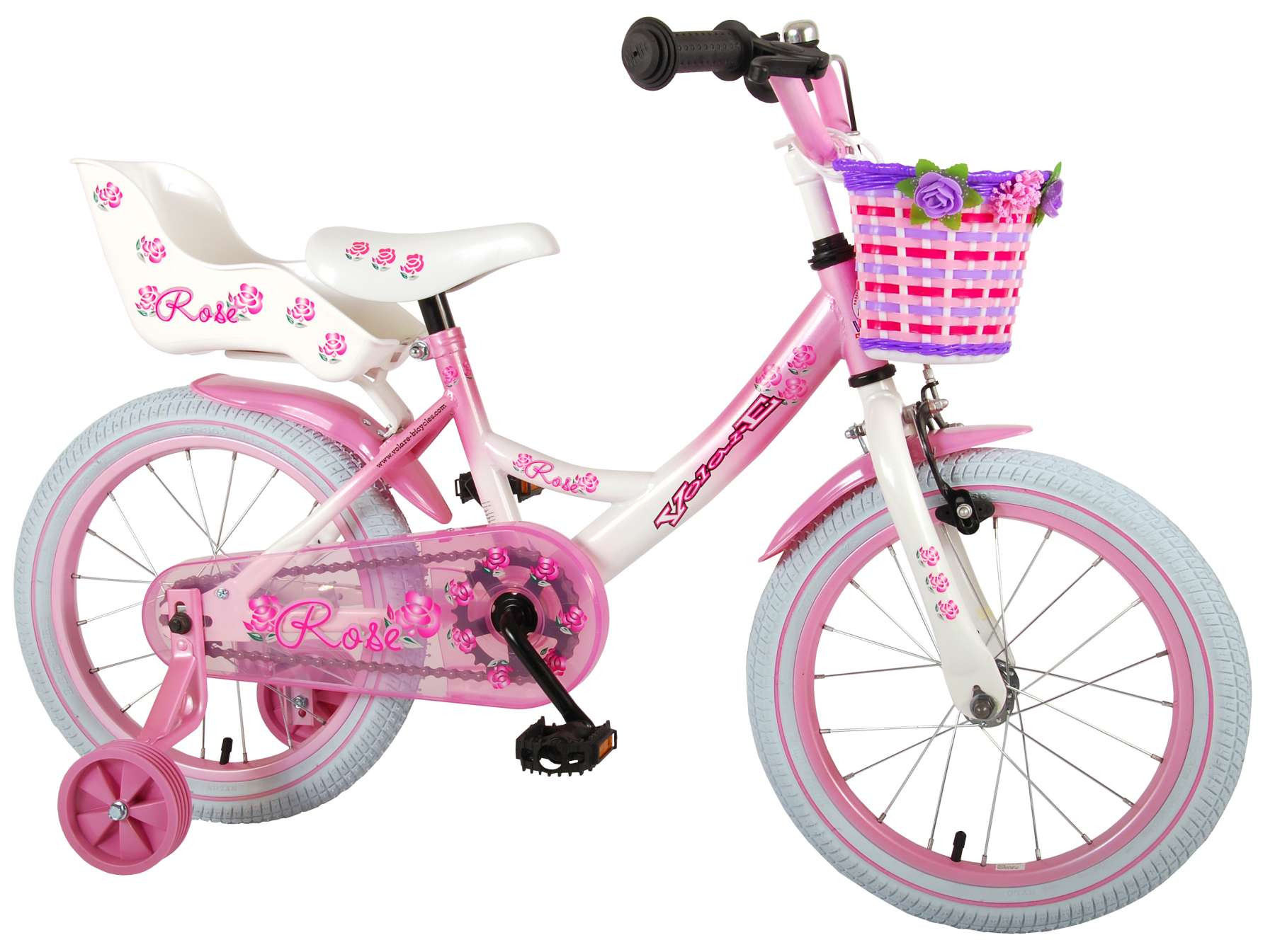 Volare Rose Kinderfiets - 16 Inch - Roze / Wit
