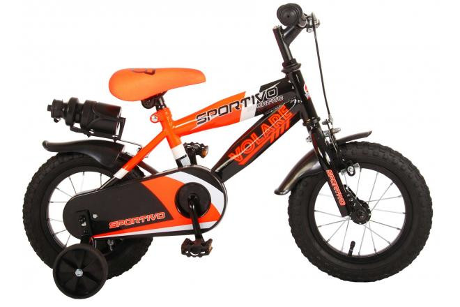 Volare Sportivo Kinderfiets - 12 Inch - Neon Oranje / Zwart 