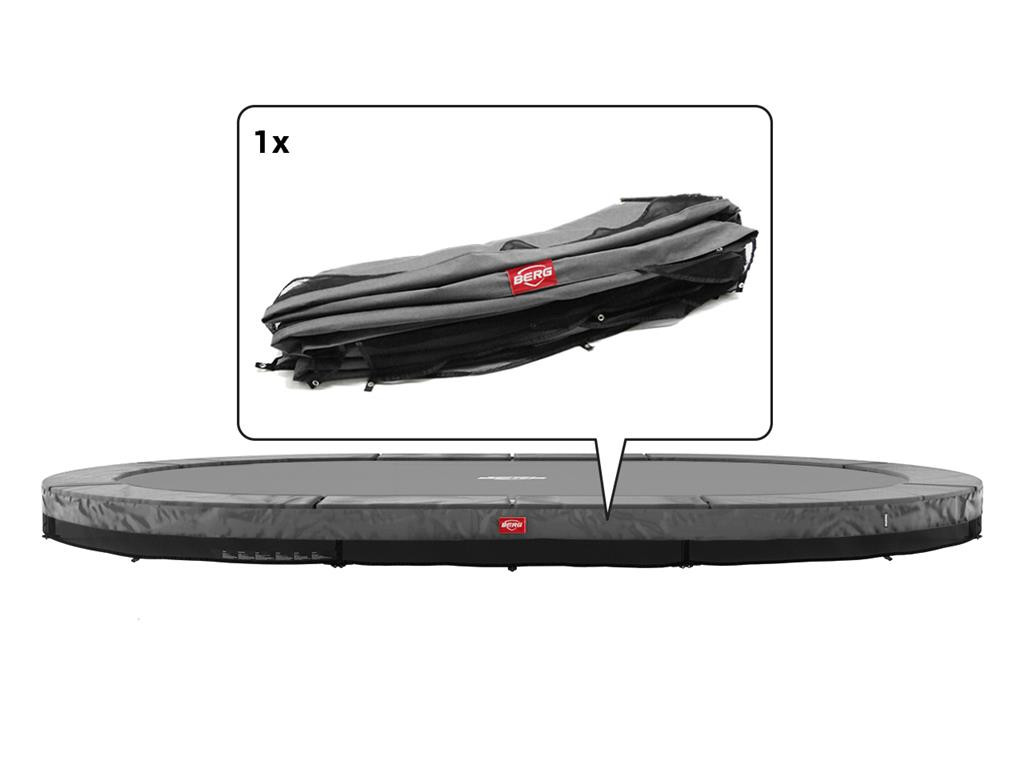 BERG Trampoline Beschermrand Grand Champion - Rok 27 cm - InGround - 350 x 250 cm - Grijs