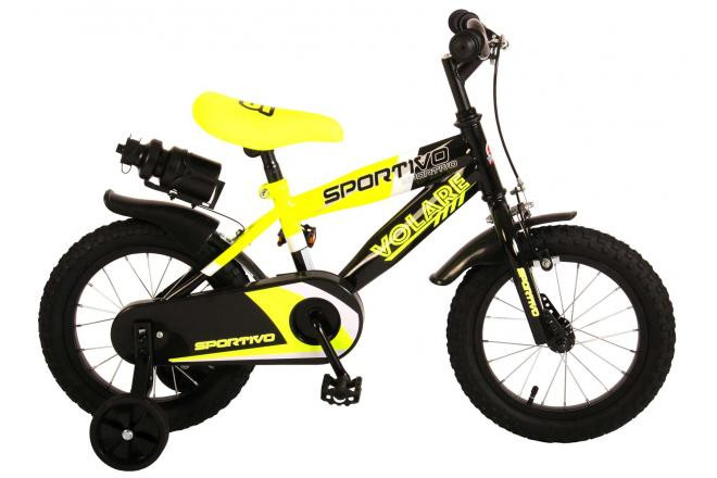 Volare Sportivo Kinderfiets - 14 Inch - Neon Geel / Zwart
