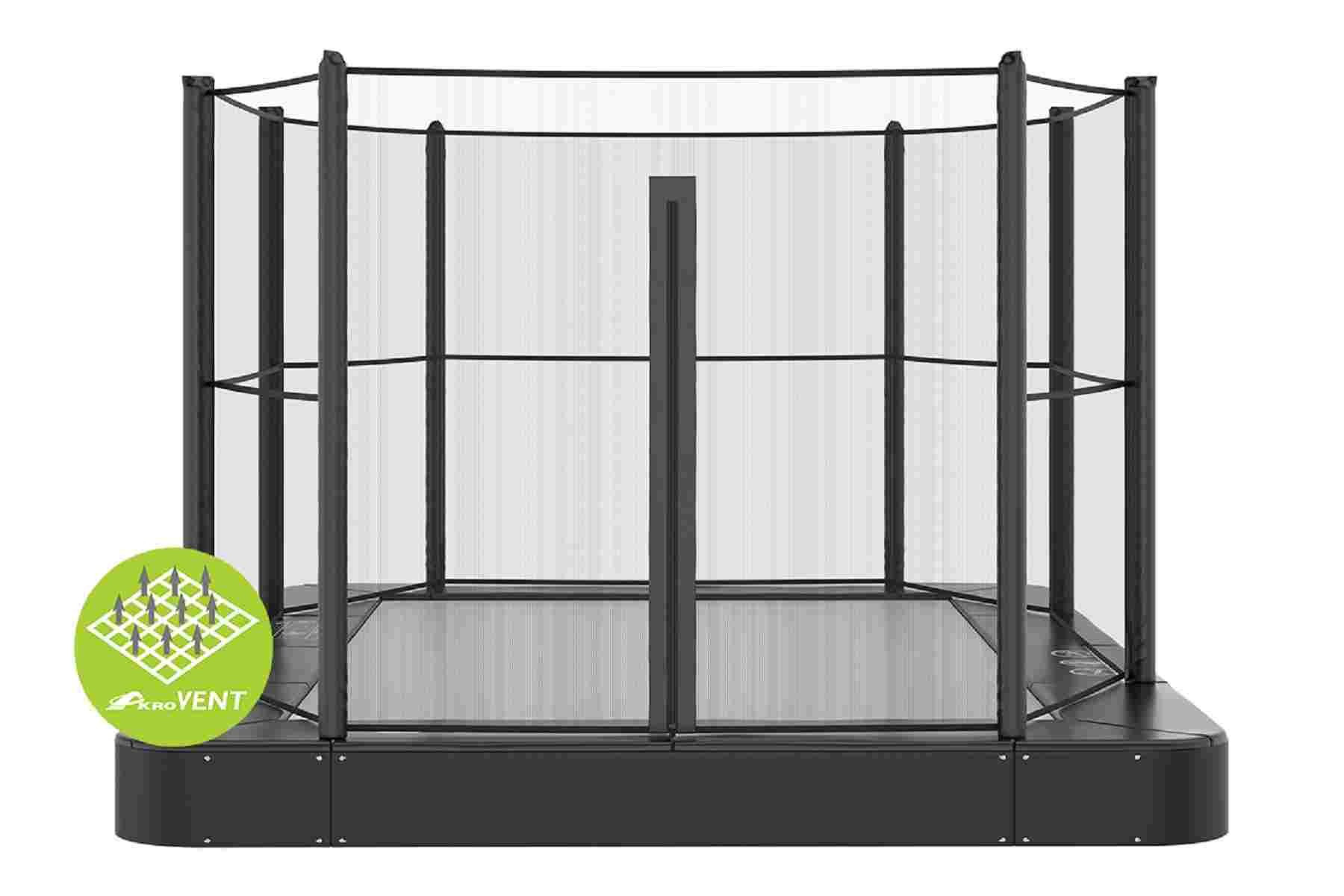 Akrobat Trampoline Veiligheidsnet  - Geschikt voor Primus en Orbit - 520 x 305 cm - Rechthoek - Set Volledig - Zwart