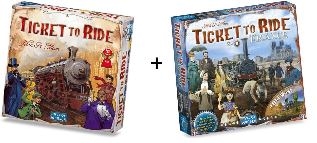 Spel - Ticket to Ride USA met uitbreiding Map Collection - France / Old West - Combi Deal
