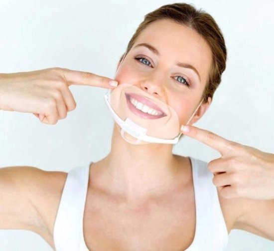 Mondkapje (plastic) op kin - transparant