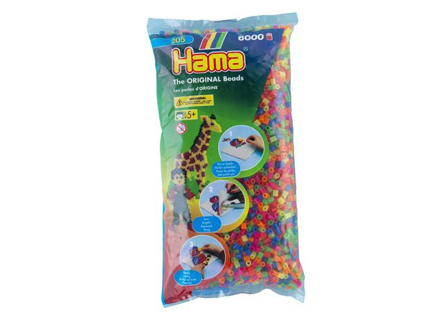 Hama 205-51 Neon 6000 Stuks - Strijkkralen 