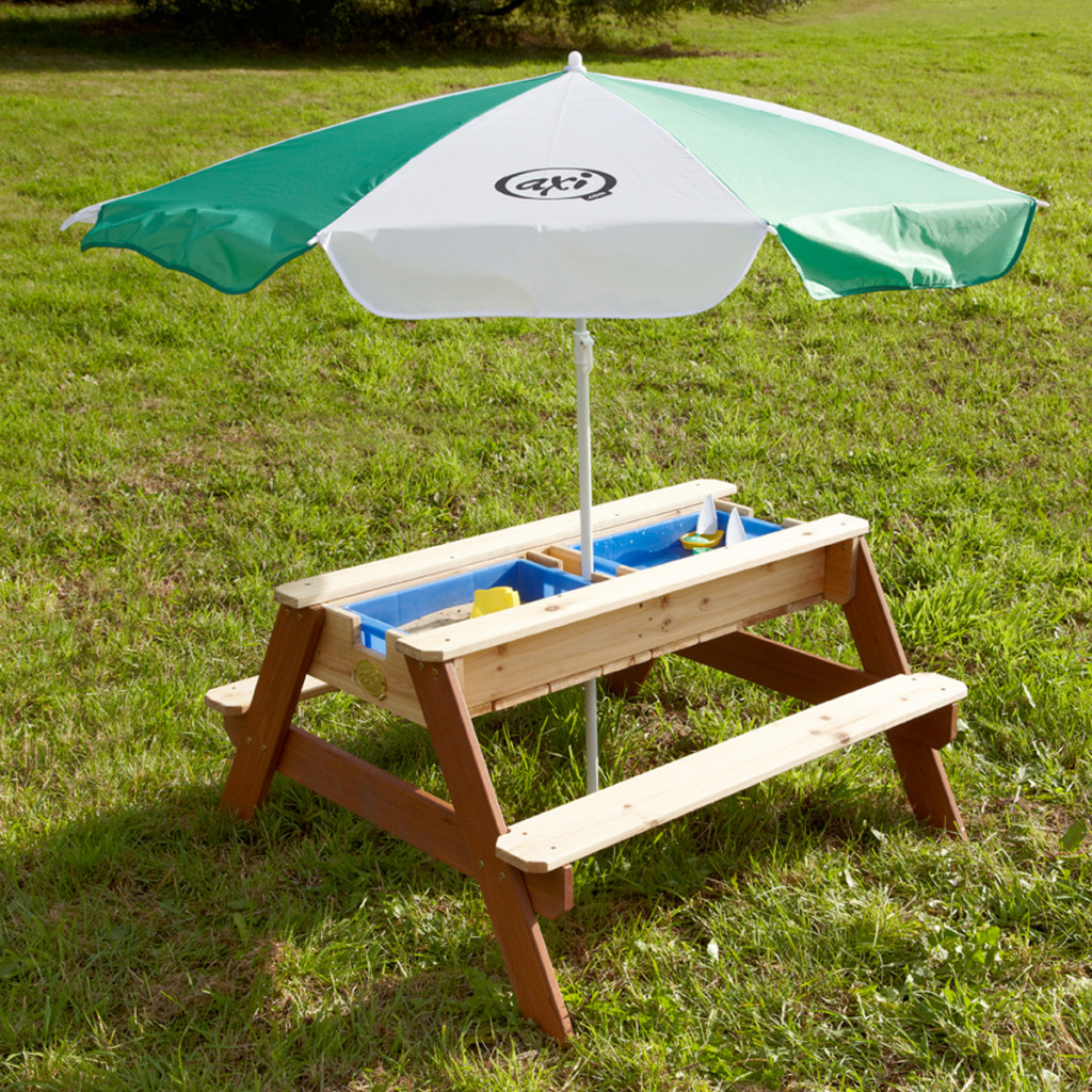 AXI Nick Zand-,Water- en Picknicktafel (2 bankjes) + Parasol - Deluxe 