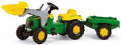 Tractor Rolly Toys Rollykid John Deere met aanhanger + lader