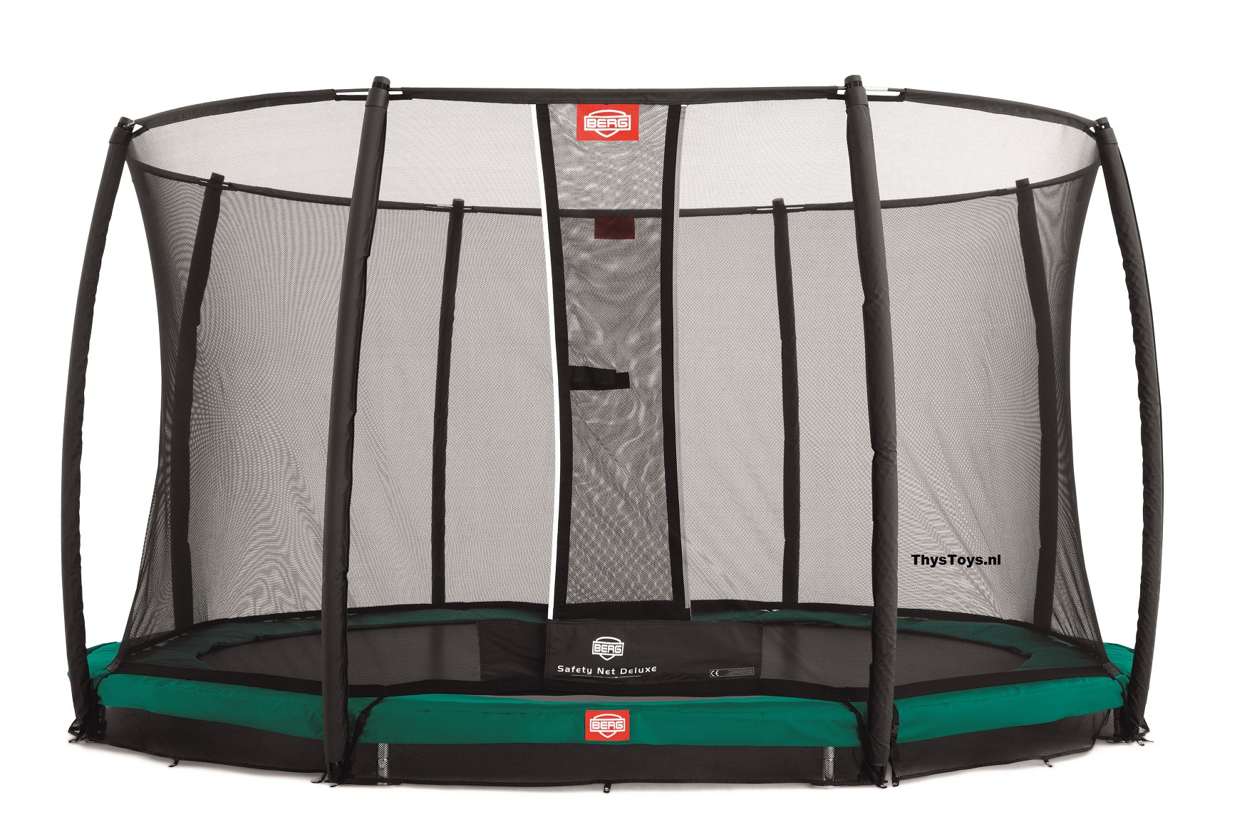 BERG Trampoline Favorit met Veiligheidsnet - Safetynet Deluxe - InGround - 430 cm - Groen