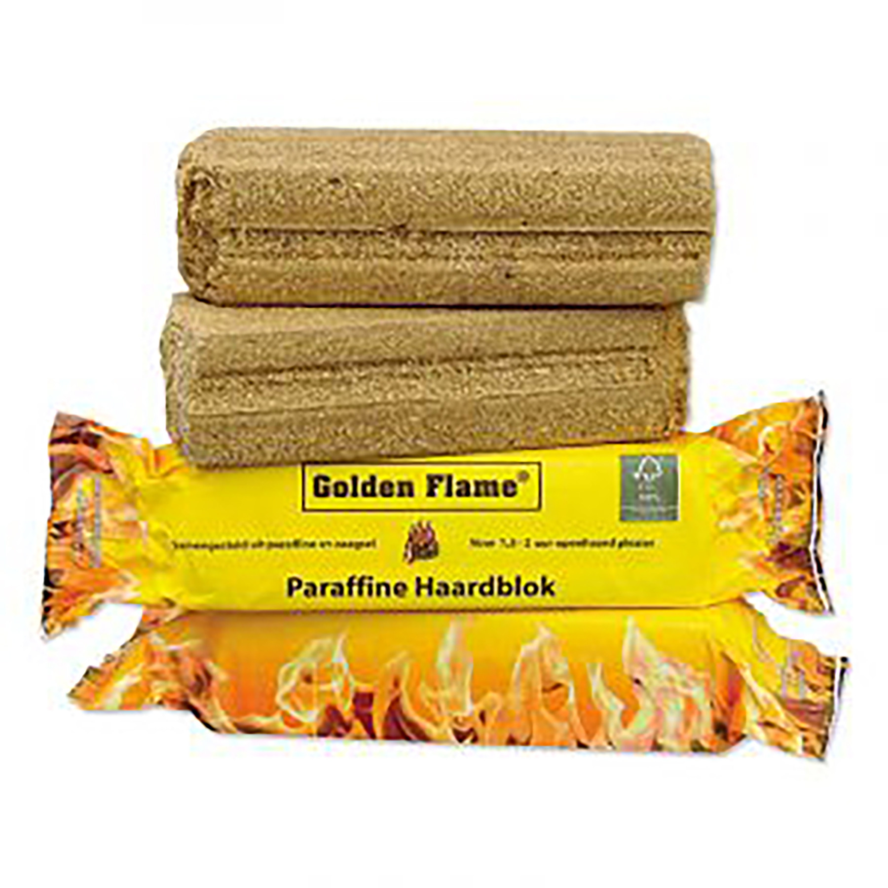 Golden Flame - Haardblok 4 stuks in tas 