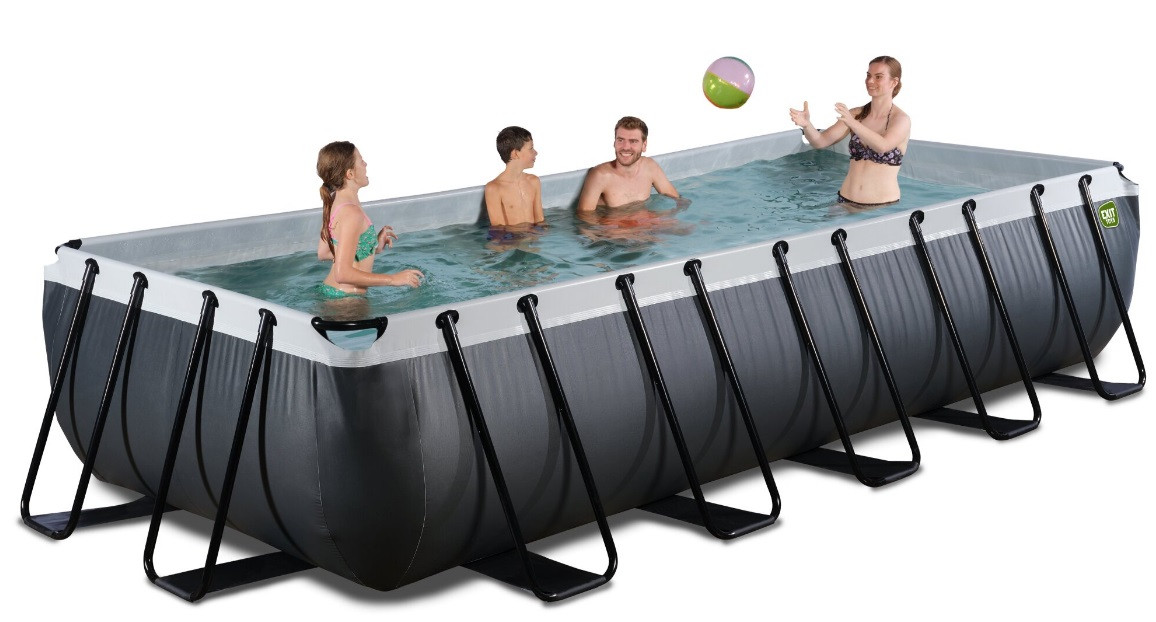 EXIT Frame Zwembad - Black Leather - 540 x 250 x 100 cm - met Filterpomp - Zwart