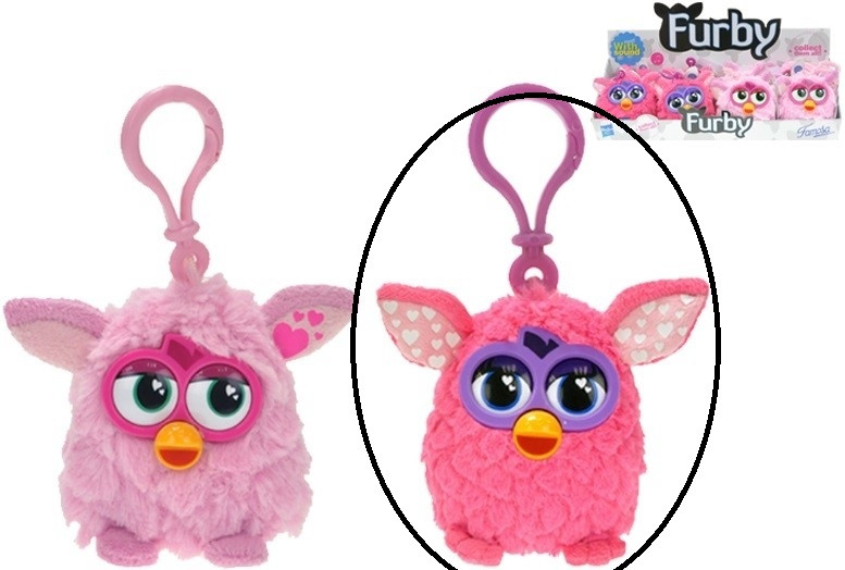 Furby Sleutelhanger donker roze - 8 cm
