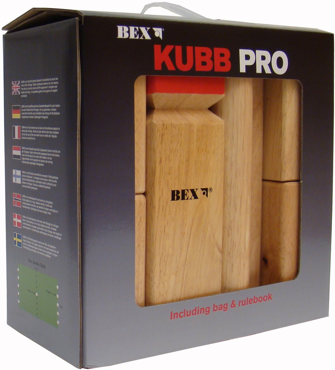 BEX Sport Kubb Pro Original - Rode Koning - Rubberhout
