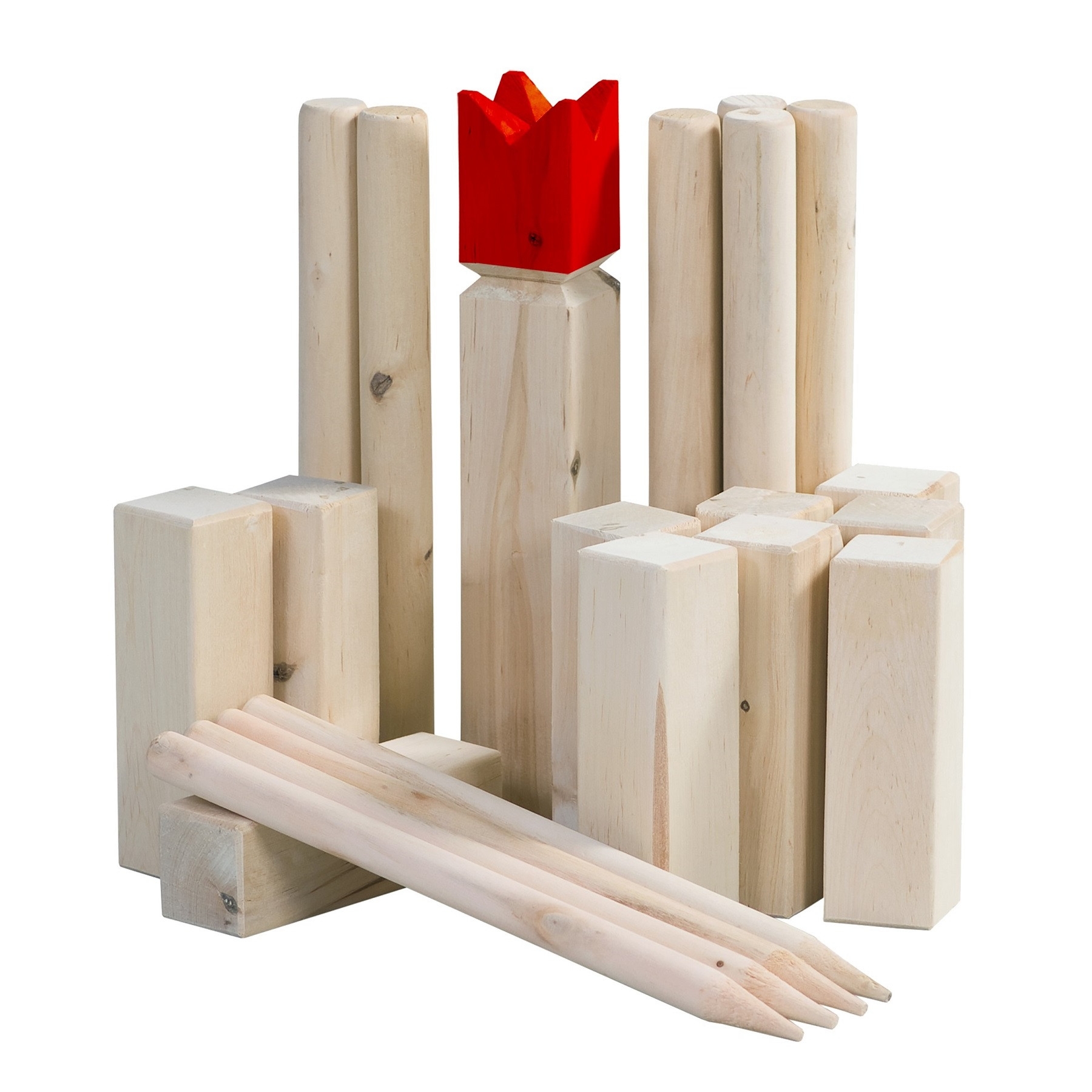 Outdoor Play Kubb - Rode Koning - Berkenhout