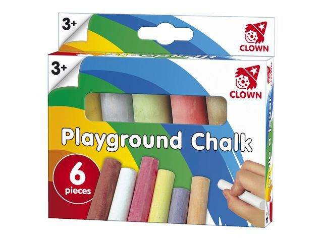 Clown Stoepkrijt - 6 Stuks