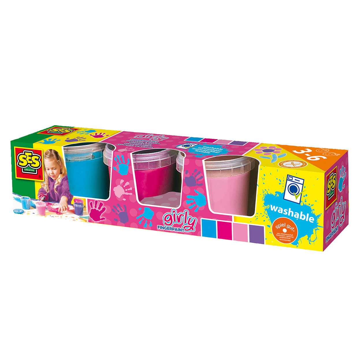 SES 00304 Vingerverf - 4-Delig - Uitwasbaar