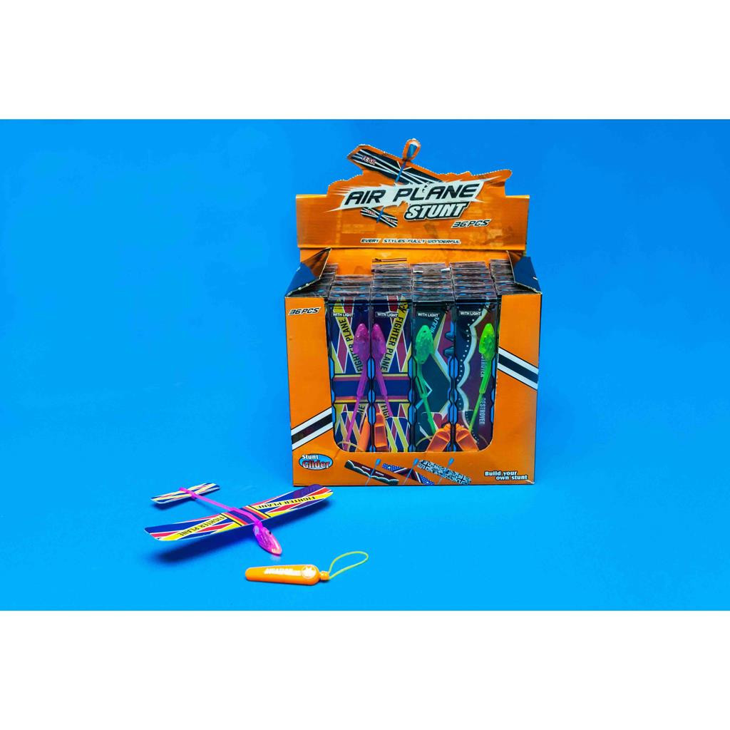 Vliegtuig Afschiet met Licht B/O - Prijs per Stuk