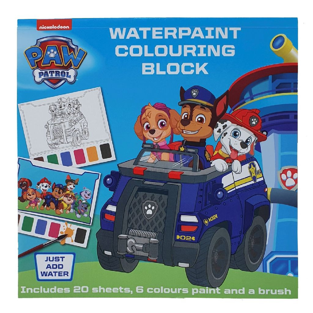 Paw Patrol Waterverf Kleurblok - met Penseel