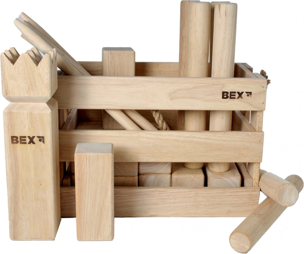 Bex Sport Kubb Viking Original In Houten Kist - Rubberhout
