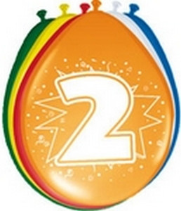 Ballonnen 2 Jaar - 30 cm - 8 Stuks 