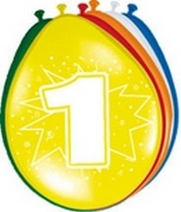 Ballonnen 1 Jaar - 30 cm - 8 Stuks 