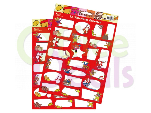Etiketten - Naamlabels Sinterklaas - 22 Stuks per Vel