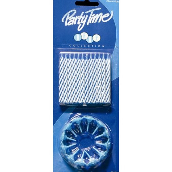 Taartkaarsjes - Blauw - 12 Stuks