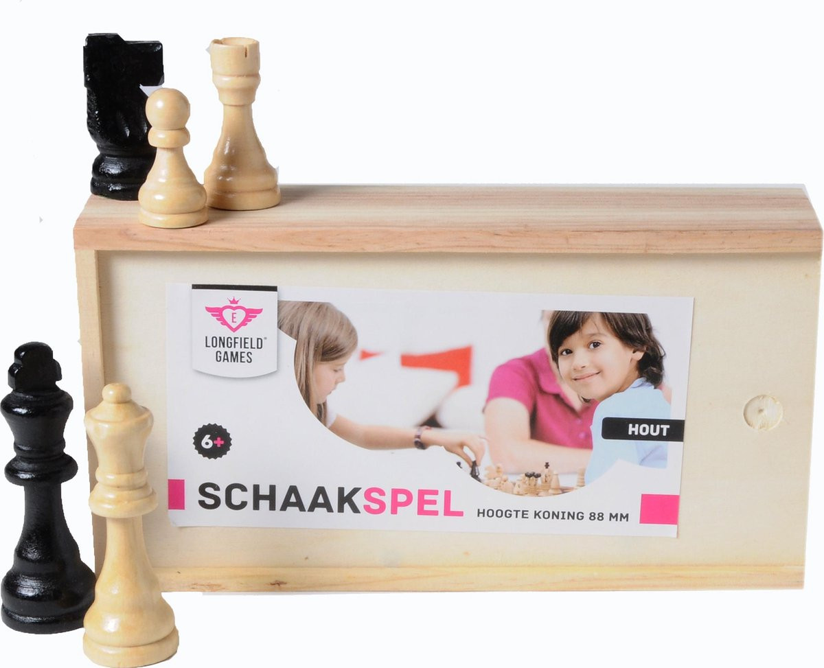 Longfield Games Schaakstukken - 88 mm - Hout