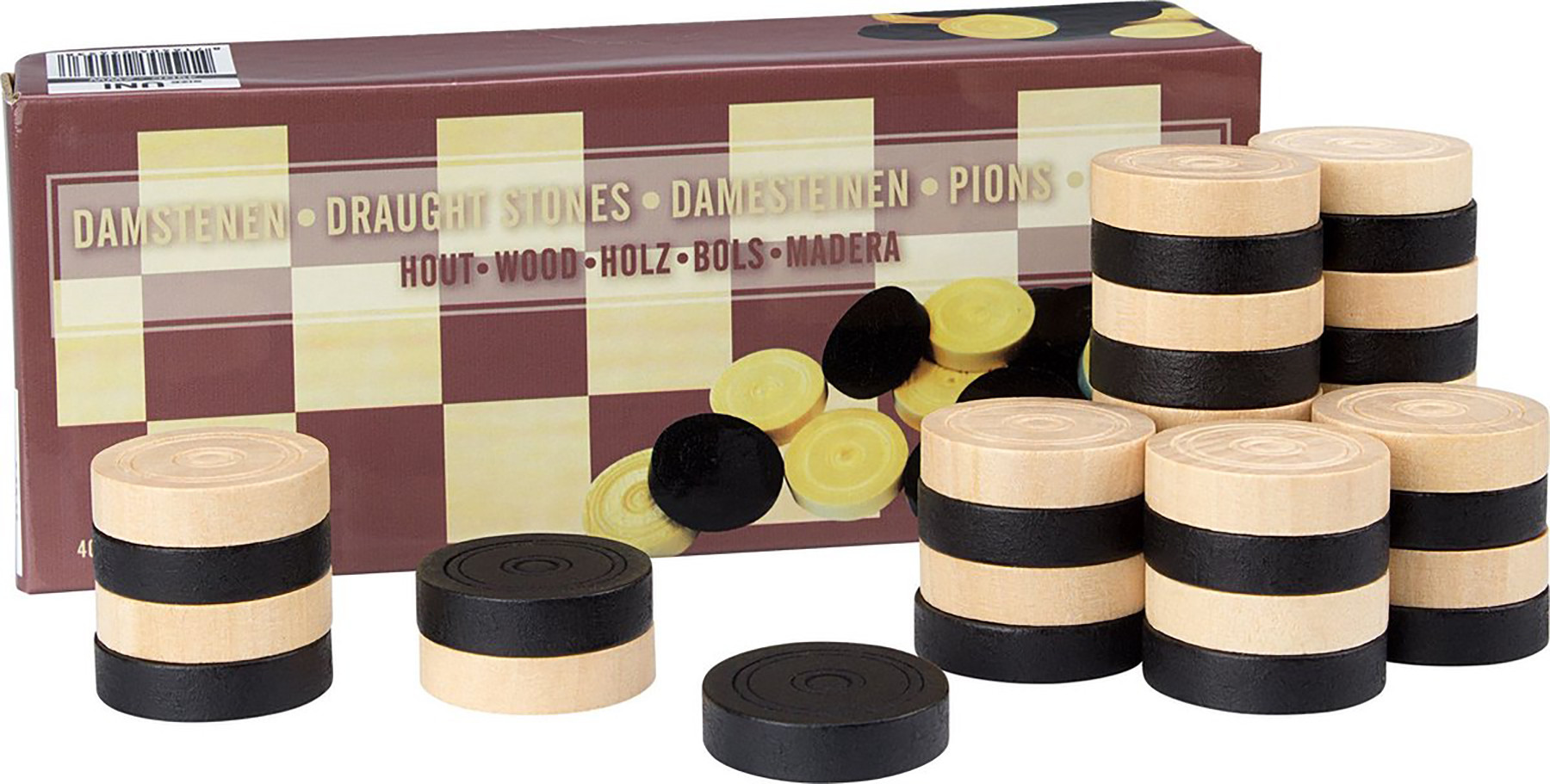 Abbey Game Damstenen - Zwart Wit