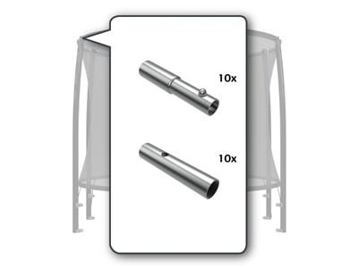 BERG Trampoline Veiligheidsnet - Metalen Connectors - Bovenhoepel - 10 Stuks