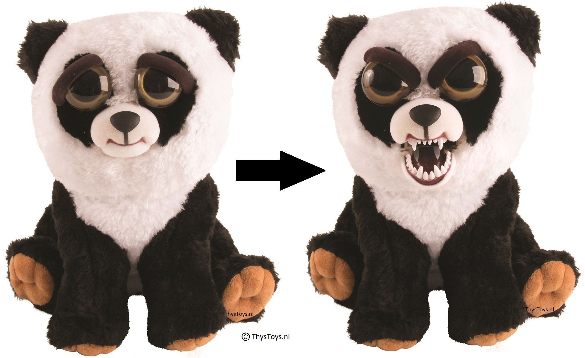 Feisty Pets - Black / White Panda - Panda