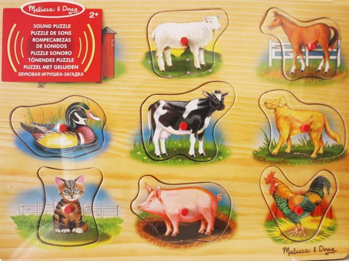 Melissa & Doug - Houten Puzzel met Geluid - Boerderij