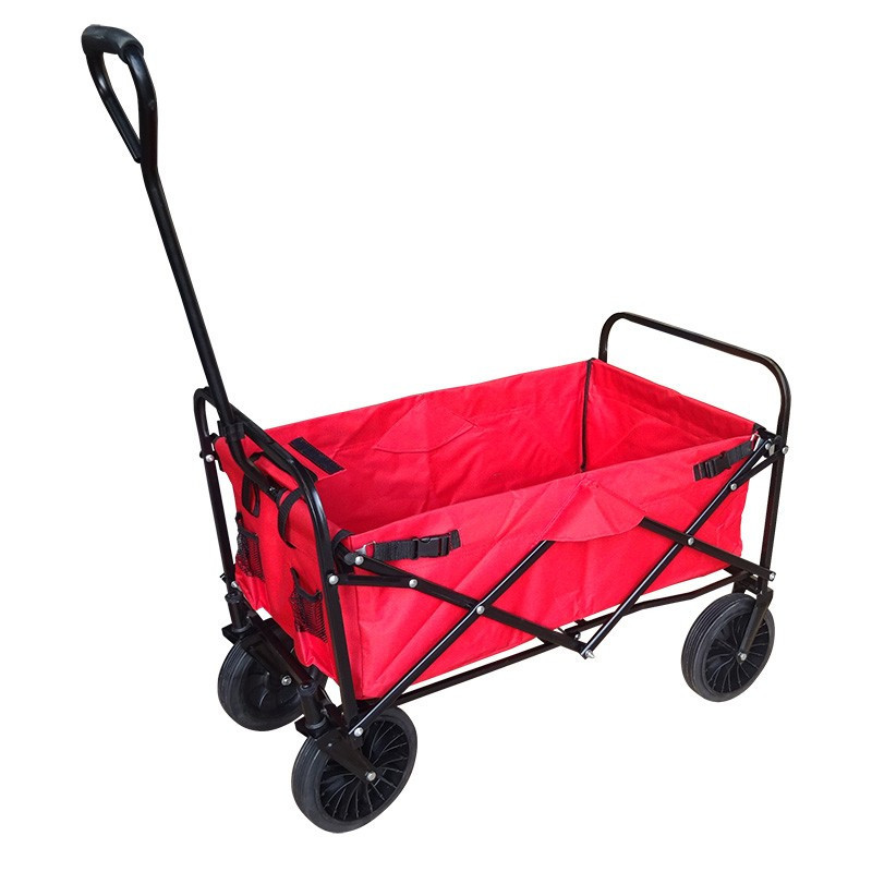 Bolderkar / Bolderwagen met Massieve Wielen - Opvouwbaar - Rood