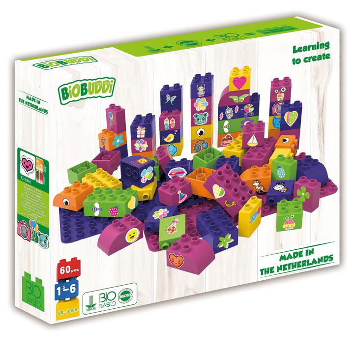 BiOBUDDi Blokken Girls met 2 Basisplaten - 60 delig