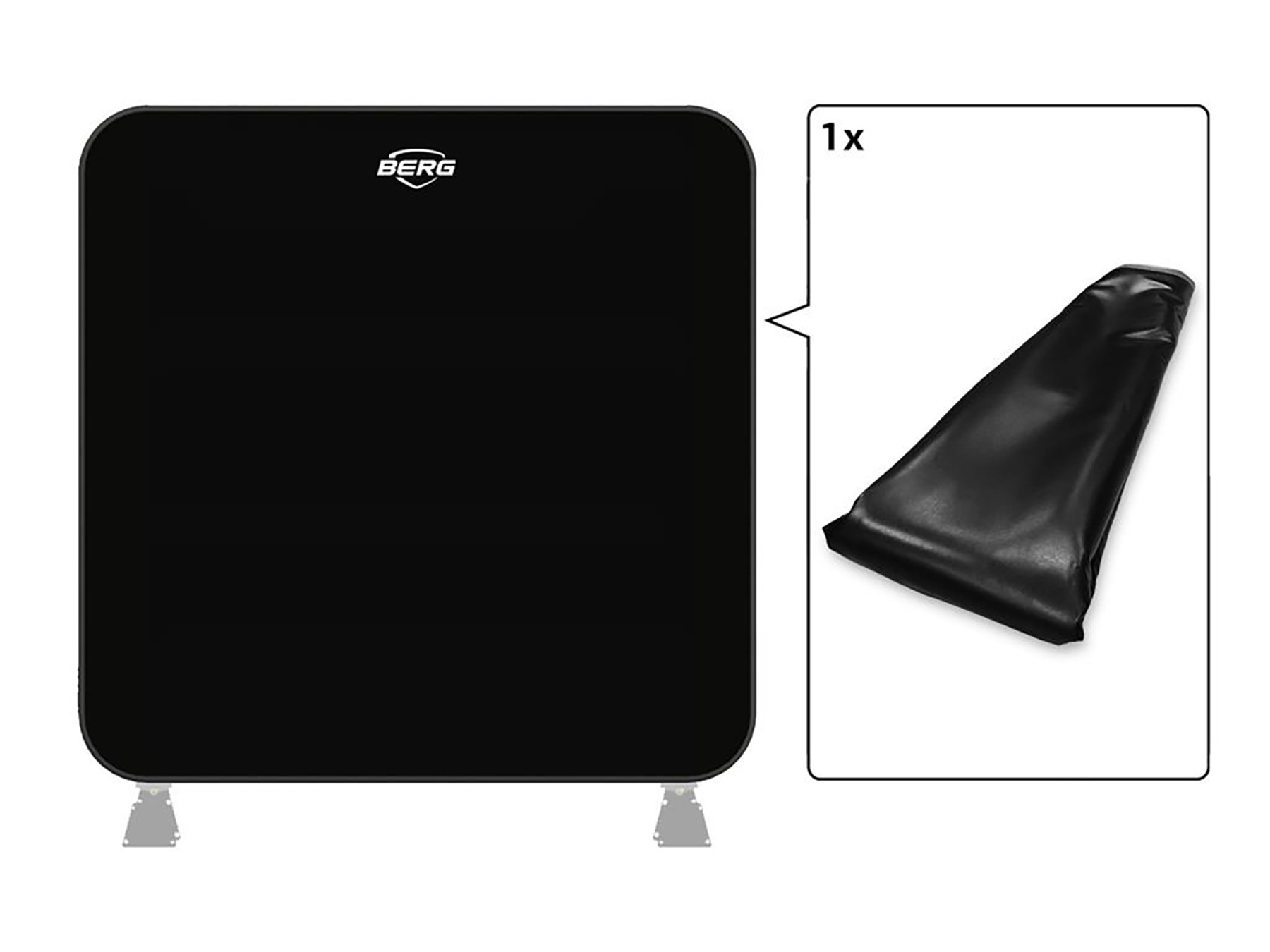 BERG AeroWall - Opblaasbare Wall - Exclusief frame - 2 x 2 m - Zwart Grijs