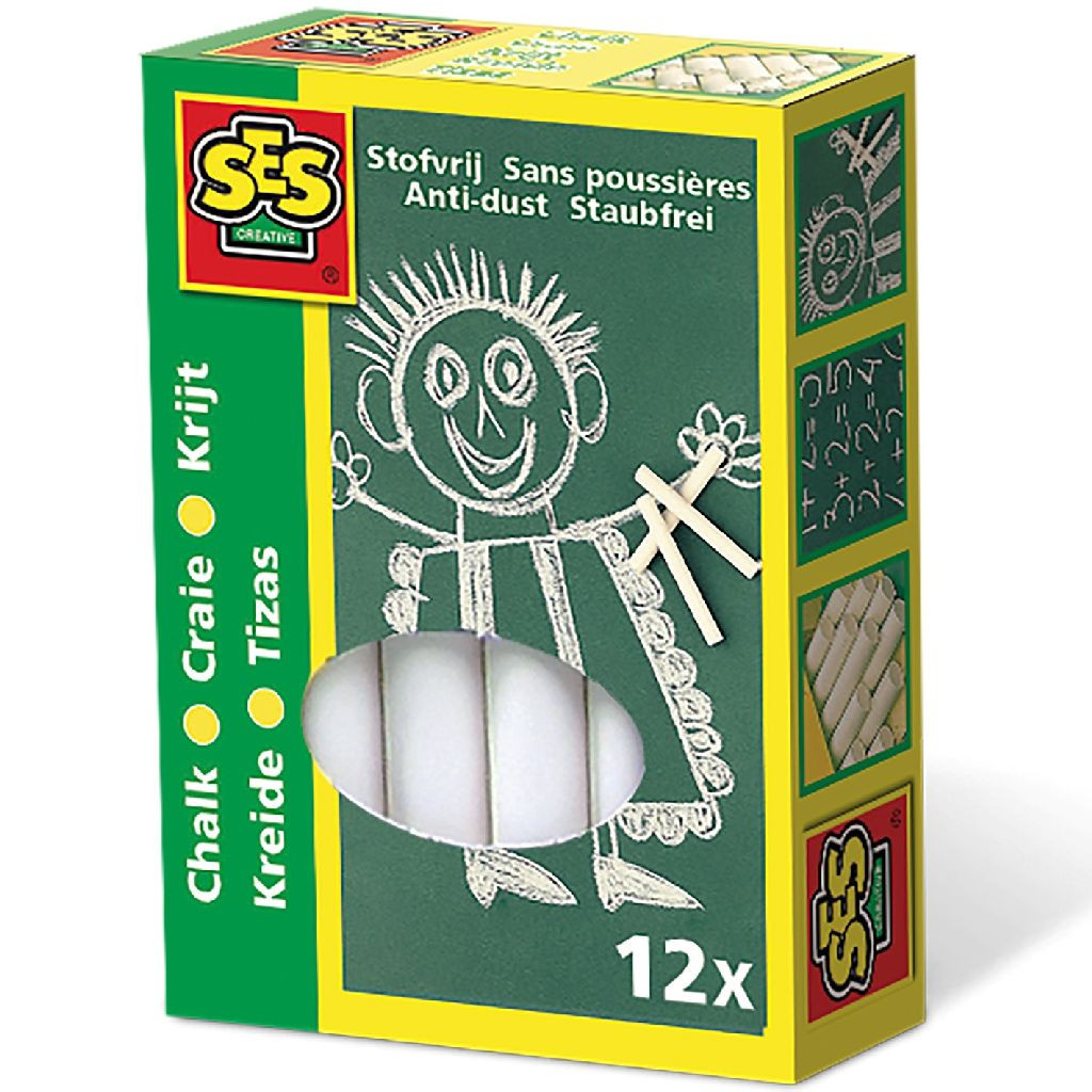Krijt - Stofvrij - 12 stuks - Wit