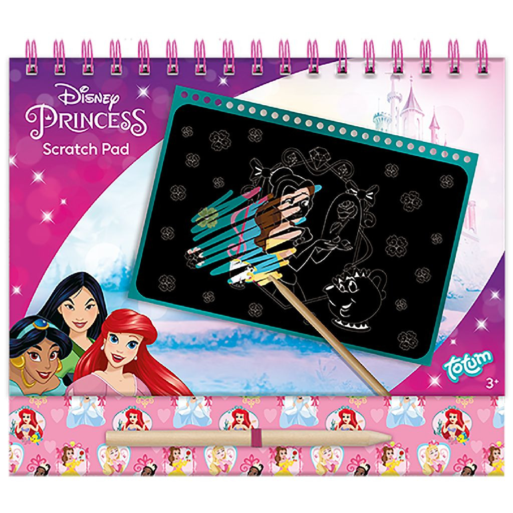 044340 Totum Disney Princess Scratch Book - Kras- Sticker & Kleurboek
