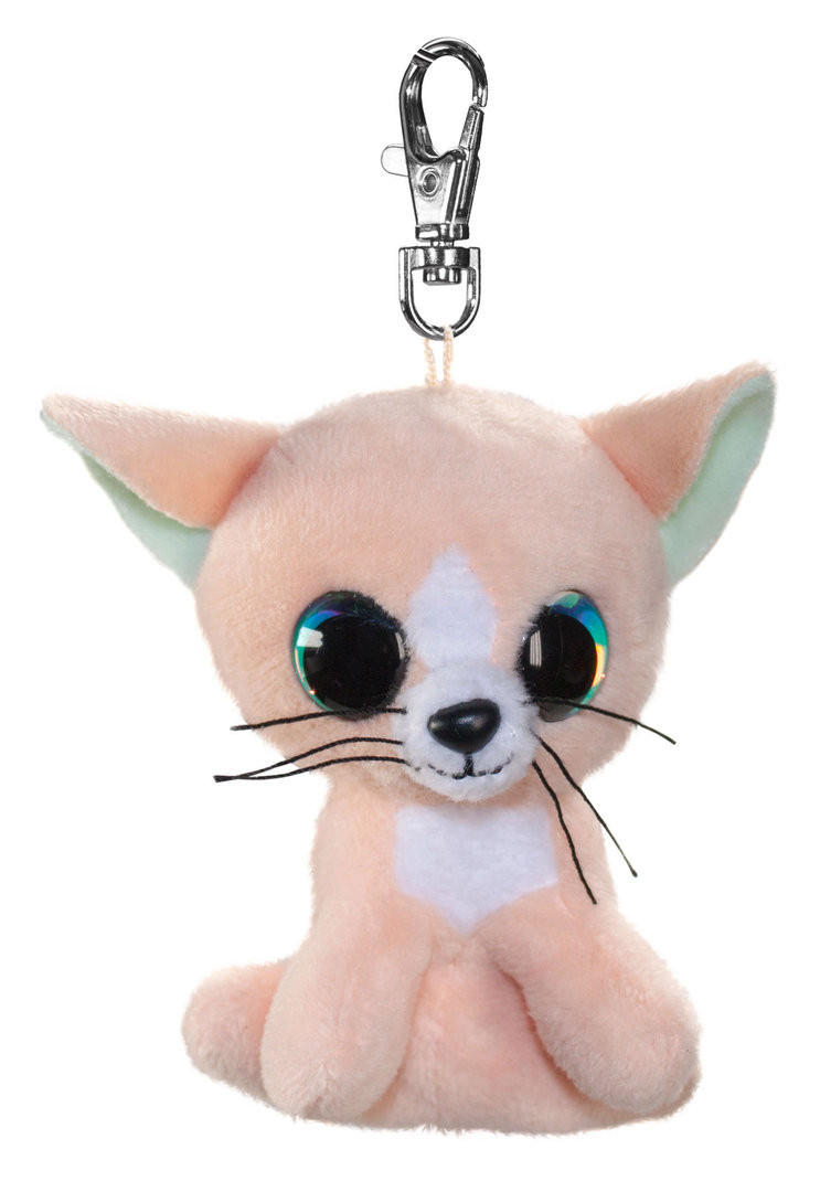 Lumo Stars Knuffeldier Lumo Cat Peach met clip - Mini - 8,5cm