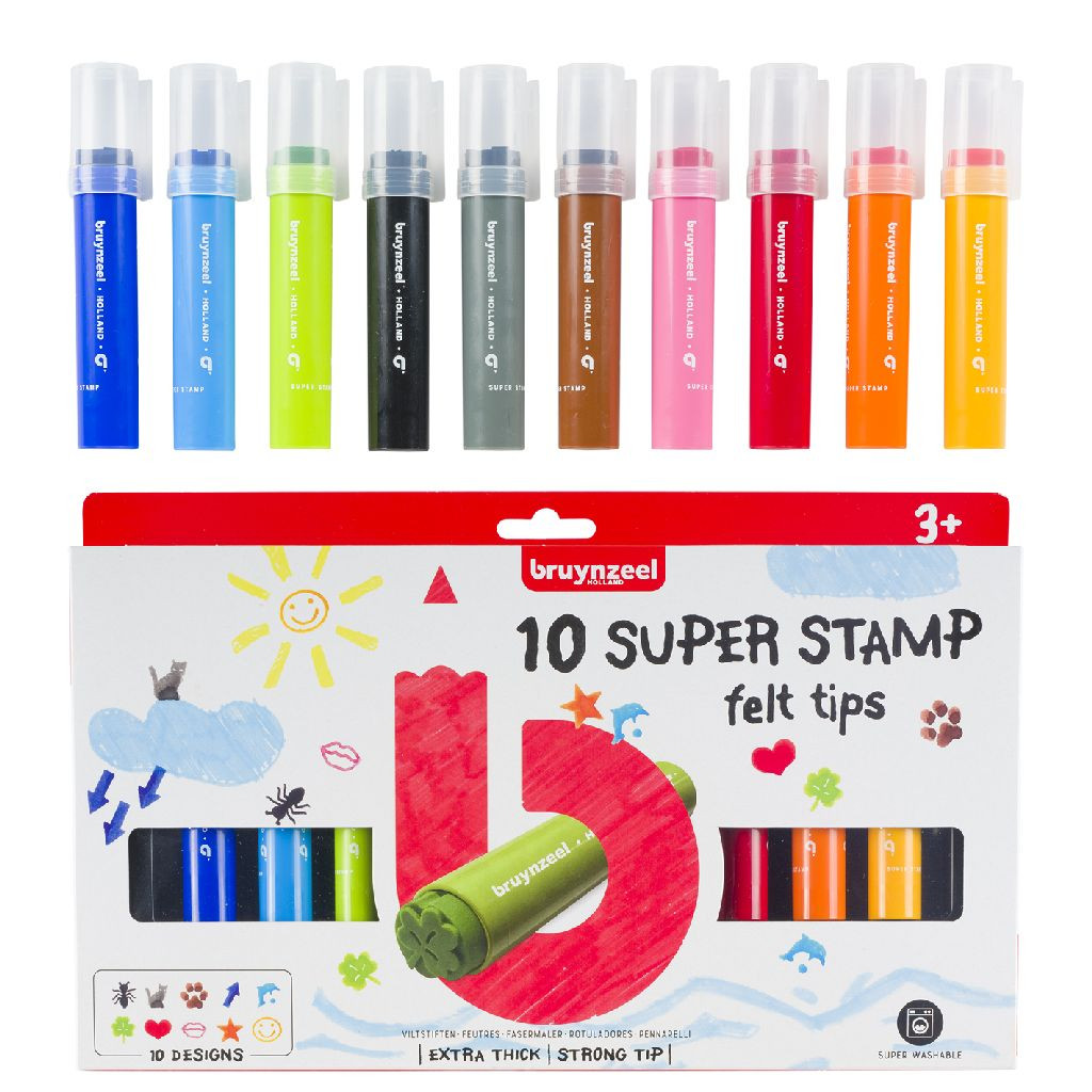 Bruynzeel Kids Mega Stempelstiften - 10 Stuks
