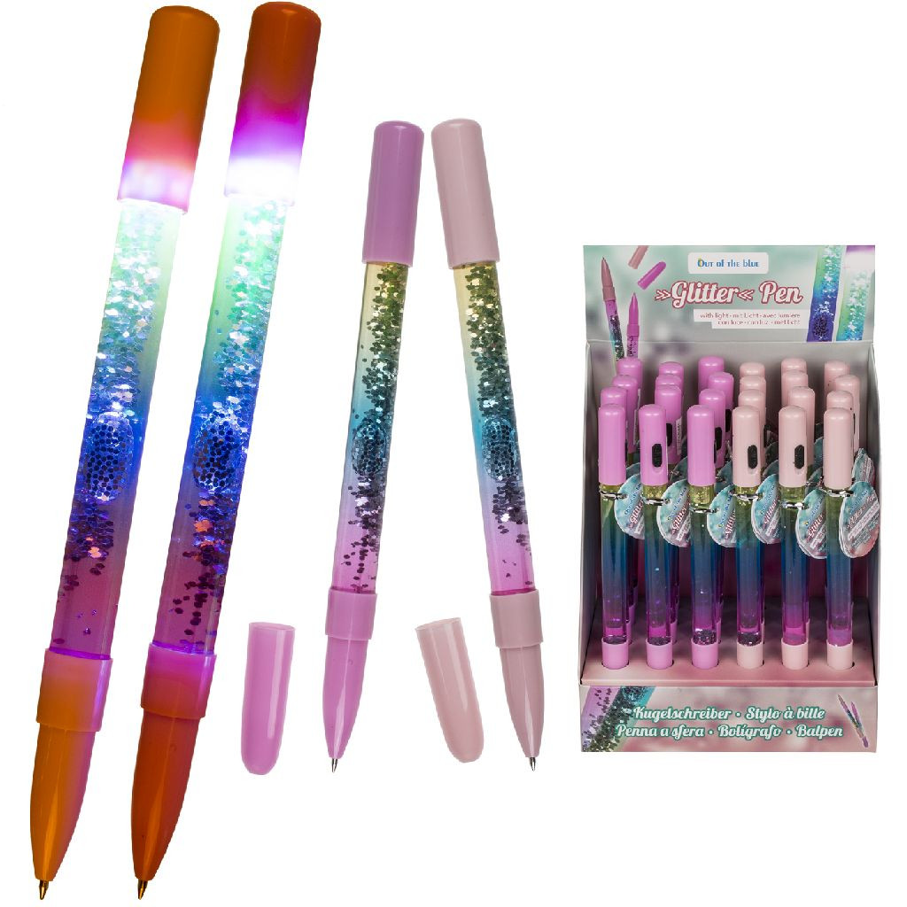 Pen met Glitter en Licht - Prijs per Stuk